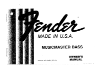 Fender Musicmaster-Bass-1981 - Owners Manual